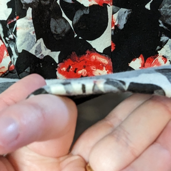 Lord & Taylor szXL foam scuba floral black fit & flare midi retro dress VGUC - Picture 8 of 8